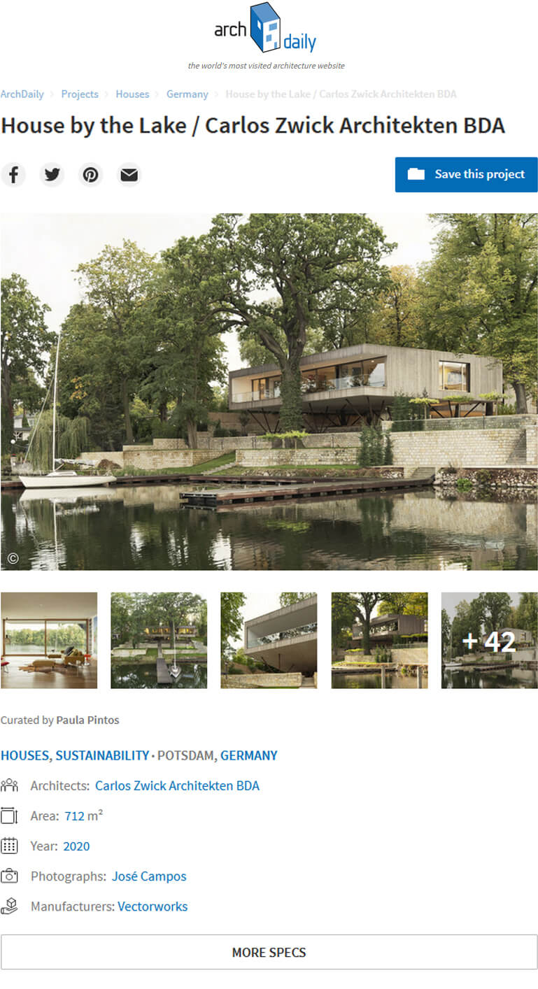 Haus am See in ArchDaily